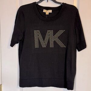 Michael Kors Black Studded Logo Sweater Size - L